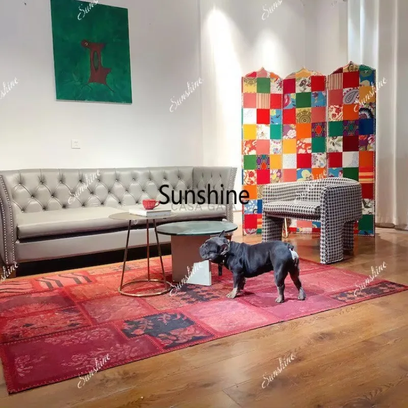 European-style contrasting splicing screen, clothing store cafe soft bag partition
European-style contrasting splicing screen, clothing store cafe soft bag partition