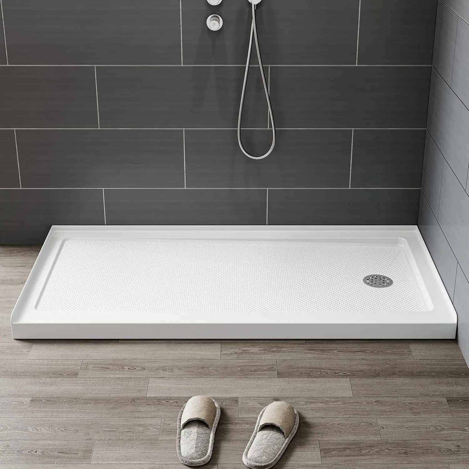 Shower Base 60"L x 30"W, White Single Threshold Shower Pan for Bathroom, Non-Slip Texture, Rectangle Acrylic Shower Base Pan wit
Shower Base 60"L x 30"W, White Single Threshold Shower Pan for Bathroom, Non-Slip Texture, Rectangle Acrylic Shower Base Pan wit