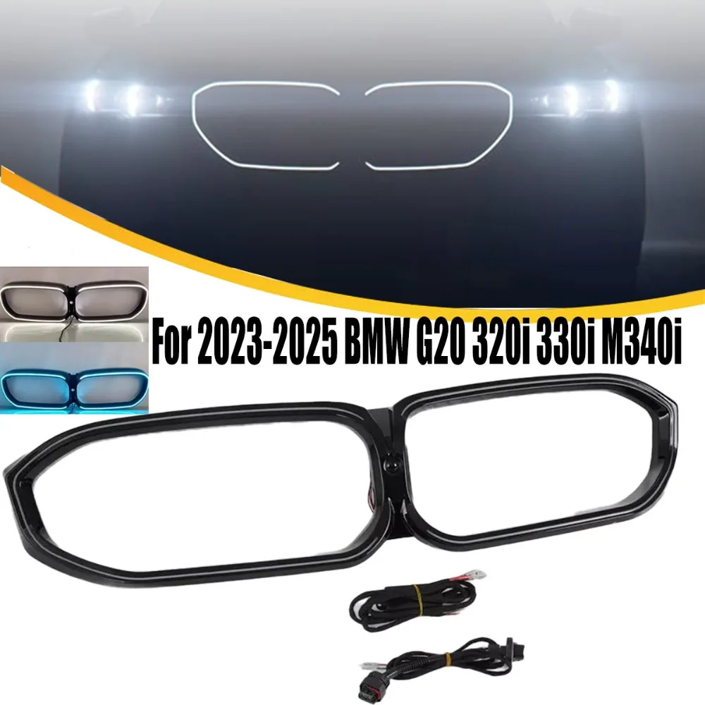 Декоративная накладка на переднюю решетку радиатора с LED DRL для BMW G20 320i 330i M340i 2023-2025 годов выпуска
Декоративная накладка на переднюю решетку радиатора с LED DRL для BMW G20 320i 330i M340i 2023-2025 годов выпуска