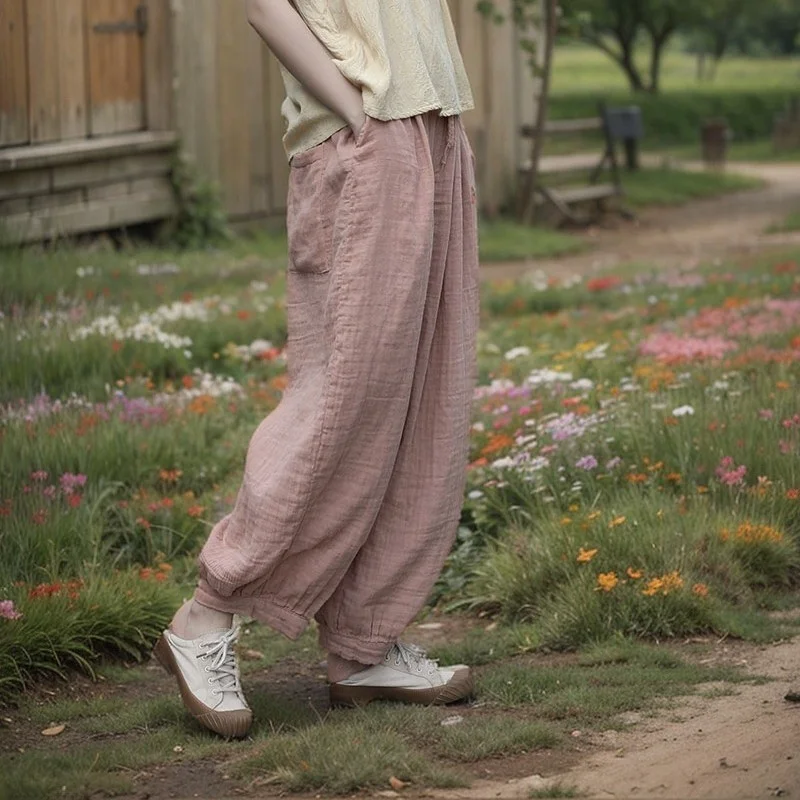 Мягкие и удобные широкие брюки свободного кроя из хлопка для повседневной носки, весна-осень, новинка, скрывающие недостатки фигуры, в художественном стиле
Мягкие и удобные широкие брюки свободного кроя из хлопка для повседневной носки, весна-осень, новинка, скрывающие недостатки фигуры, в художественном стиле