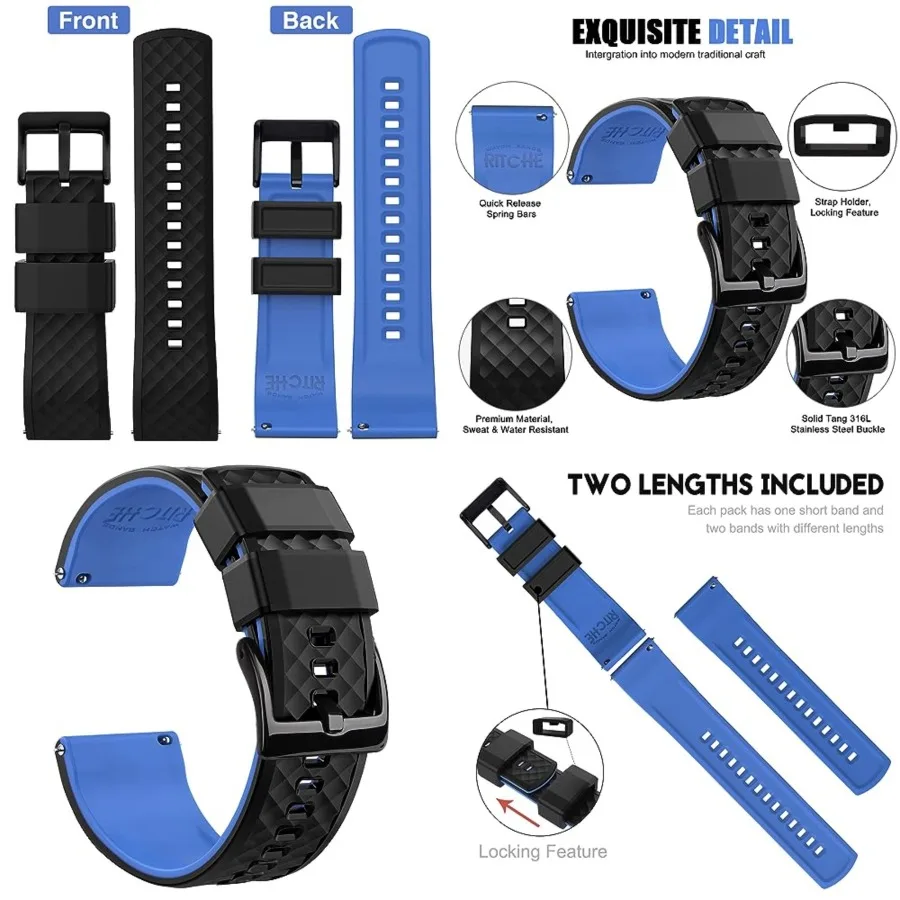 Ritche Christmas Gift Silicone Watch Bands Quick Release Rubber Watch Bands for Men, White Elephant Gifts, Stocking Stuffers Fo
Ritche Christmas Gift Silicone Watch Bands Quick Release Rubber Watch Bands for Men, White Elephant Gifts, Stocking Stuffers Fo