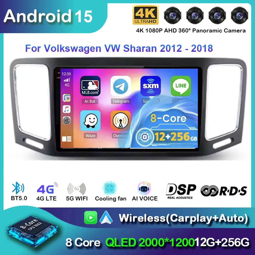 Android 15 For Volkswagen VW Sharan 2012 - 2017 2018 Auto Car Radio Multimedia Video Player GPS Stereo 4G WIF Carplay
Android 15 For Volkswagen VW Sharan 2012 - 2017 2018 Auto Car Radio Multimedia Video Player GPS Stereo 4G WIF Carplay