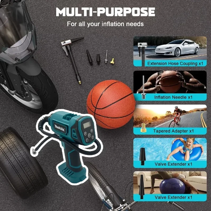 Makita Electric Automatic Car Tire Handheld Air Compressor Car mounted air Power Tool compressor Cordless Inflator Air Pump
Makita Electric Automatic Car Tire Handheld Air Compressor Car mounted air Power Tool compressor Cordless Inflator Air Pump