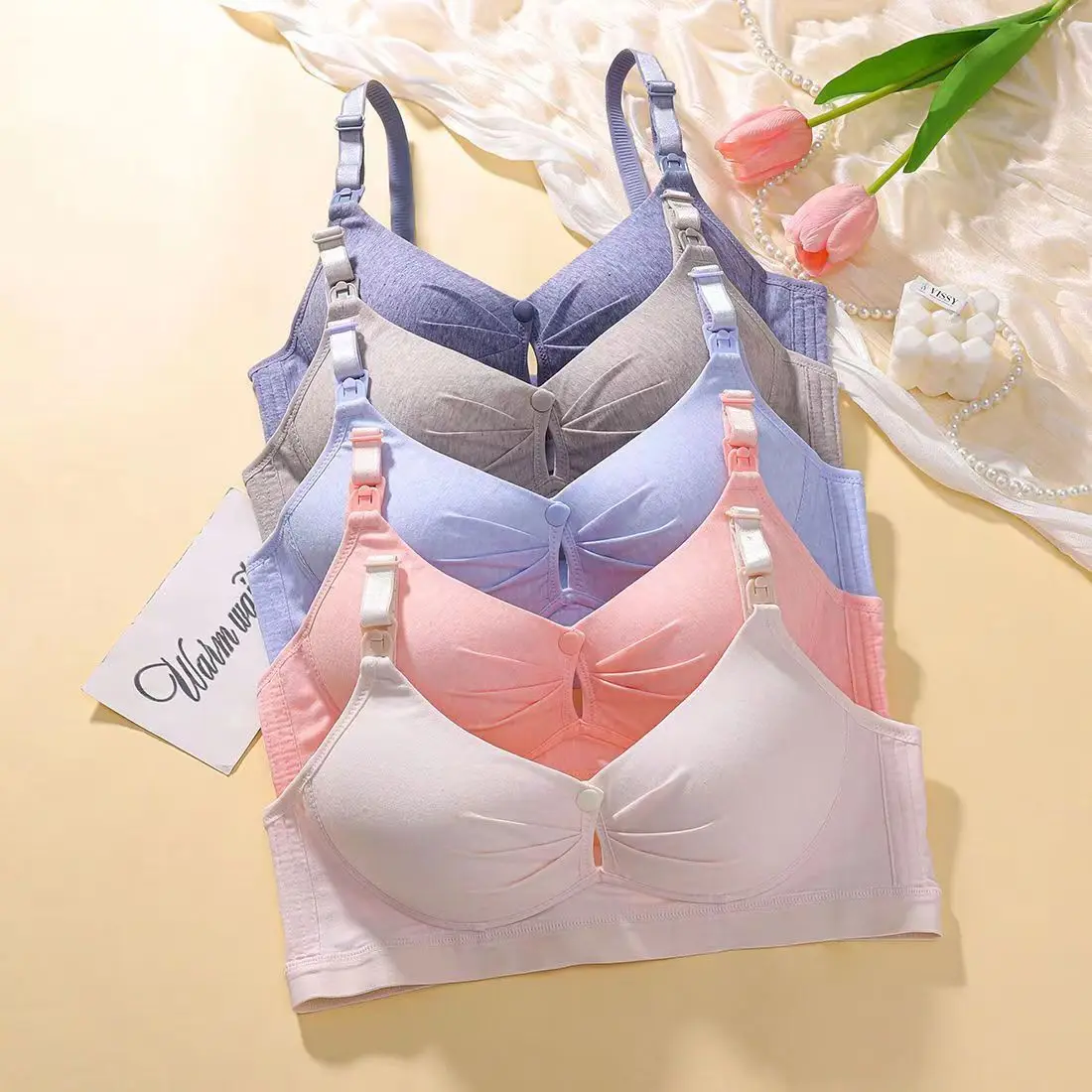 Мягкий цветной хлопковый бюстгальтер для кормления для беременных — легкий бюстгальтер для беременных с открытой передней частью и поддержкой для грудного вскармливания 
Мягкий цветной хлопковый бюстгальтер для кормления для беременных — легкий бюстгальтер для беременных с открытой передней частью и поддержкой для грудного вскармливания