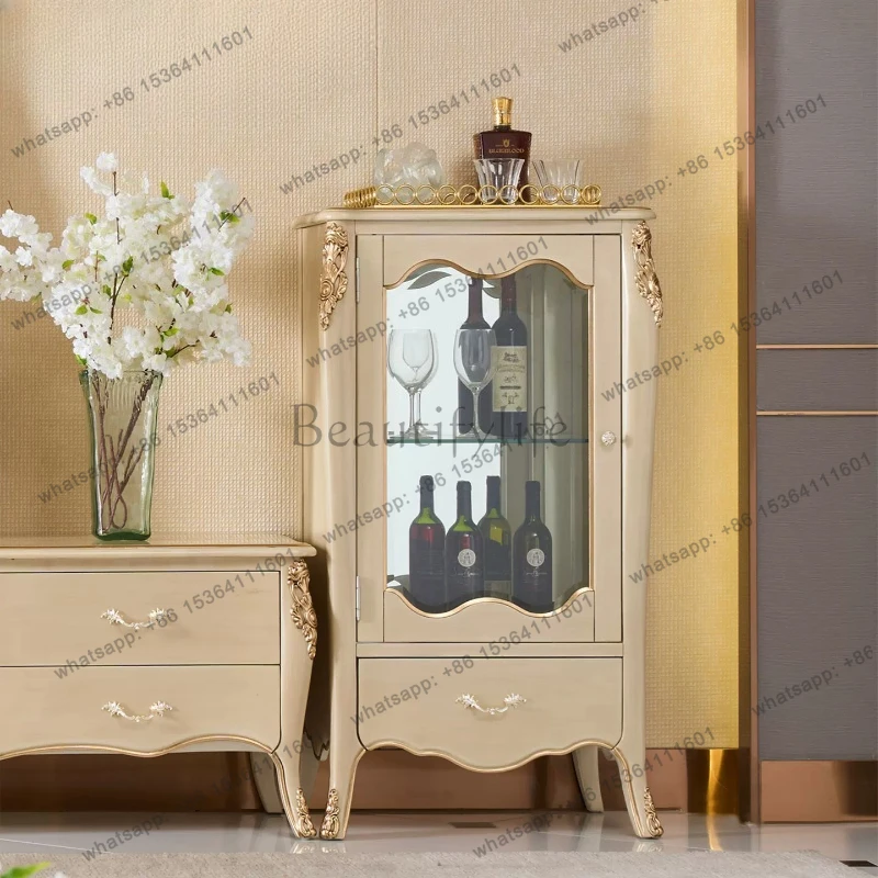 French glass wine cabinet light luxury solid wood hall gold foil display art cabinet
French glass wine cabinet light luxury solid wood hall gold foil display art cabinet