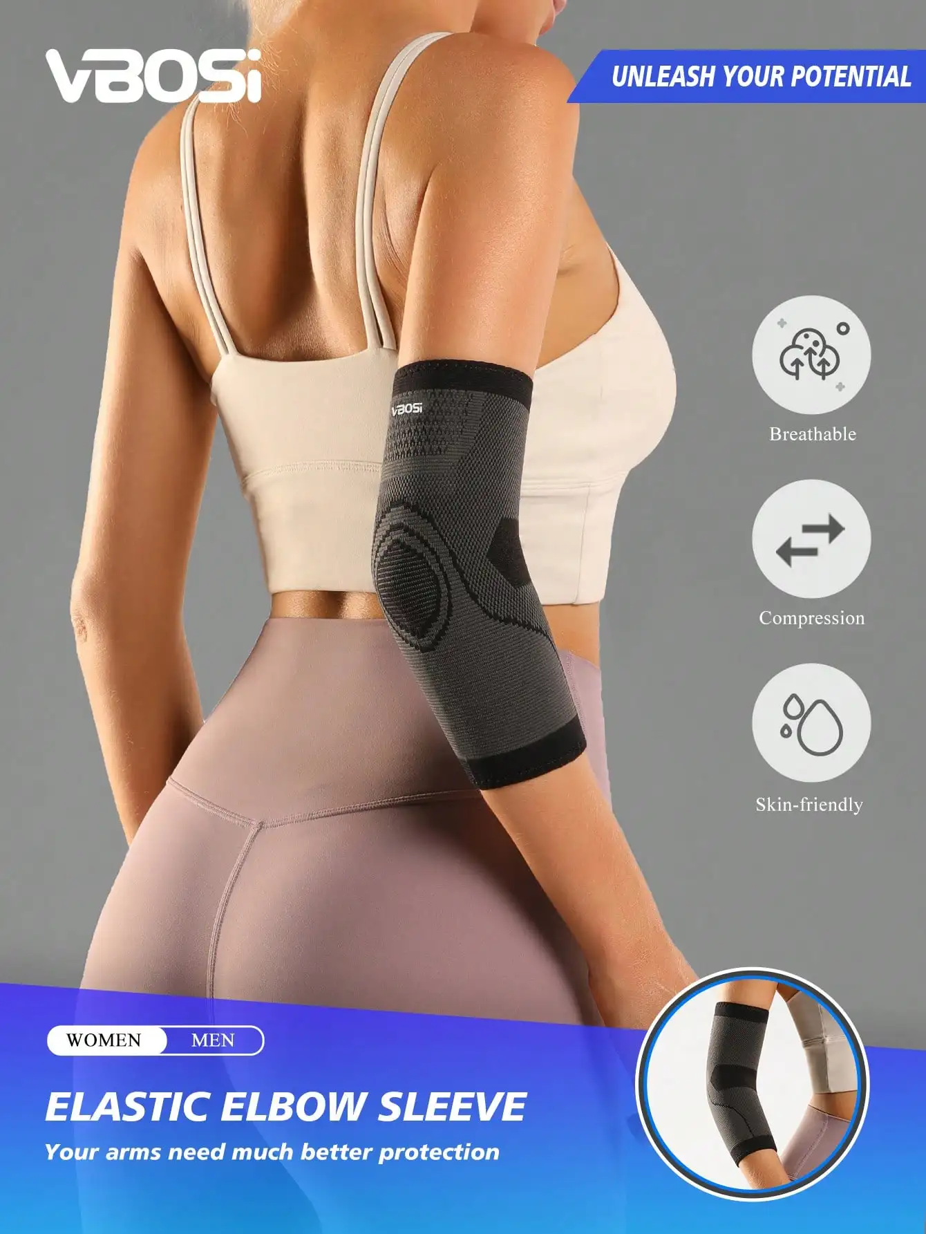 VBOSI 1 Piece Women Men Breathable Elasticated Elbow Sleeve Support For Badminton Basketball Fishing Gym Accessories
VBOSI 1 Piece Women Men Breathable Elasticated Elbow Sleeve Support For Badminton Basketball Fishing Gym Accessories