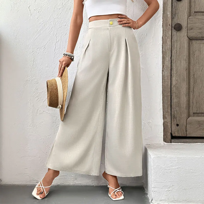 2025 Summer New Solid Color Premium Split Pants Temperament Commuting Comfortable Wide Leg Pants for Women
2025 Summer New Solid Color Premium Split Pants Temperament Commuting Comfortable Wide Leg Pants for Women