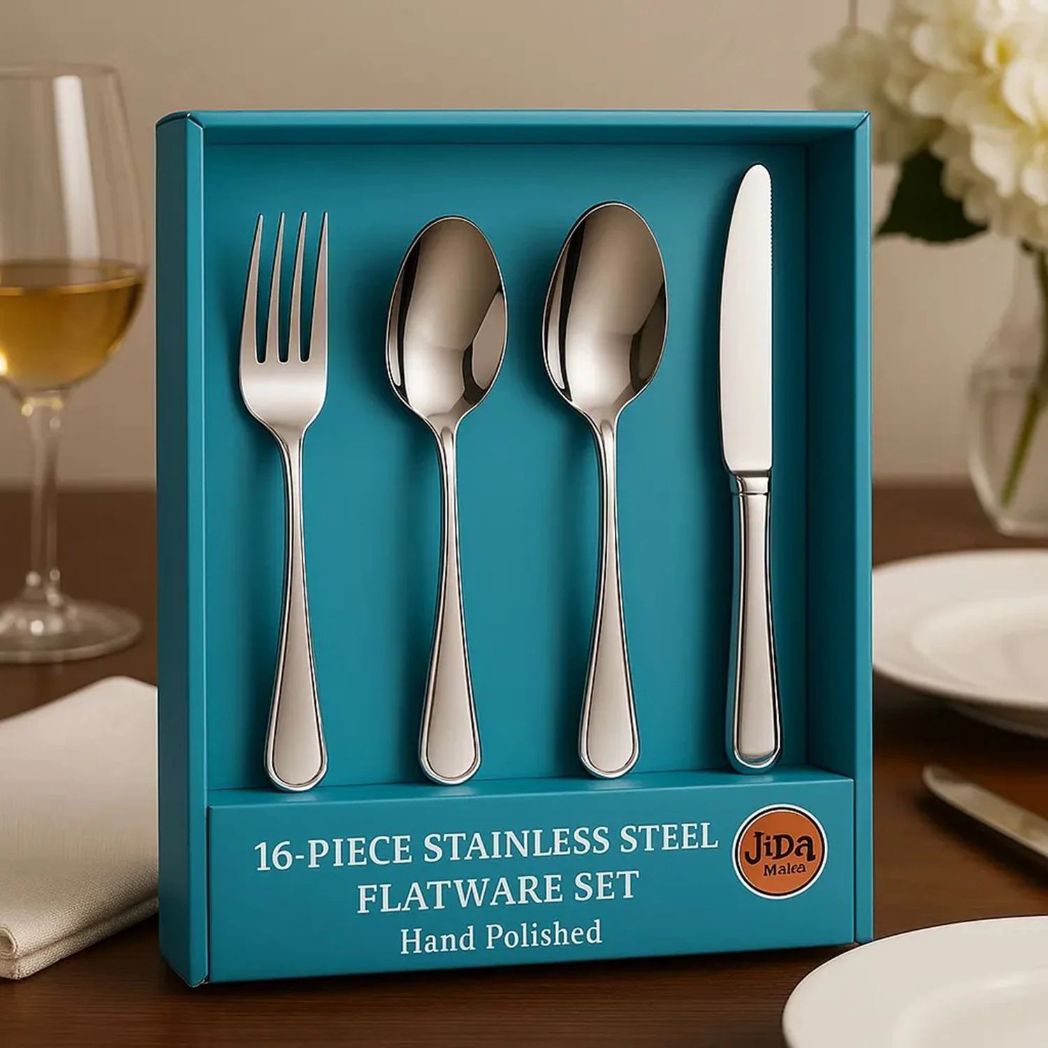 16-piece Luxury Stainless Steel Flatware Set, Service for 4 with Forks, Knives and Spoons, Rust-resistant & Durable Tableware for Home
16-piece Luxury Stainless Steel Flatware Set, Service for 4 with Forks, Knives and Spoons, Rust-resistant & Durable Tableware for Home