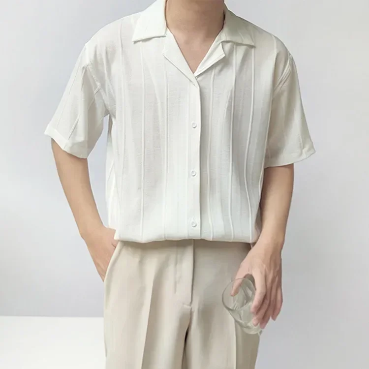 2024 Cuban Collar No-iron Vertical Strip Texture Design Feel Fabric Men's Semi-short Sleeve Shirt Loose Draping Casual Summer
2024 Cuban Collar No-iron Vertical Strip Texture Design Feel Fabric Men's Semi-short Sleeve Shirt Loose Draping Casual Summer
