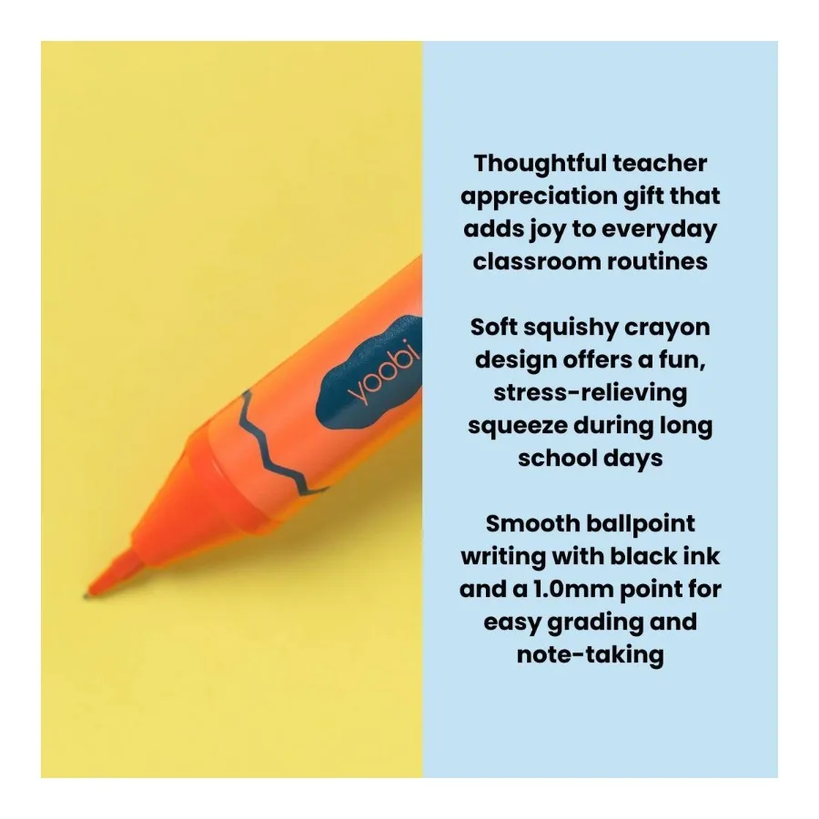 Yoobi Squishy Red Crayon Ballpoint Pen 1.0mm Black Ink - Teacher Gift
Yoobi Squishy Red Crayon Ballpoint Pen 1.0mm Black Ink - Teacher Gift