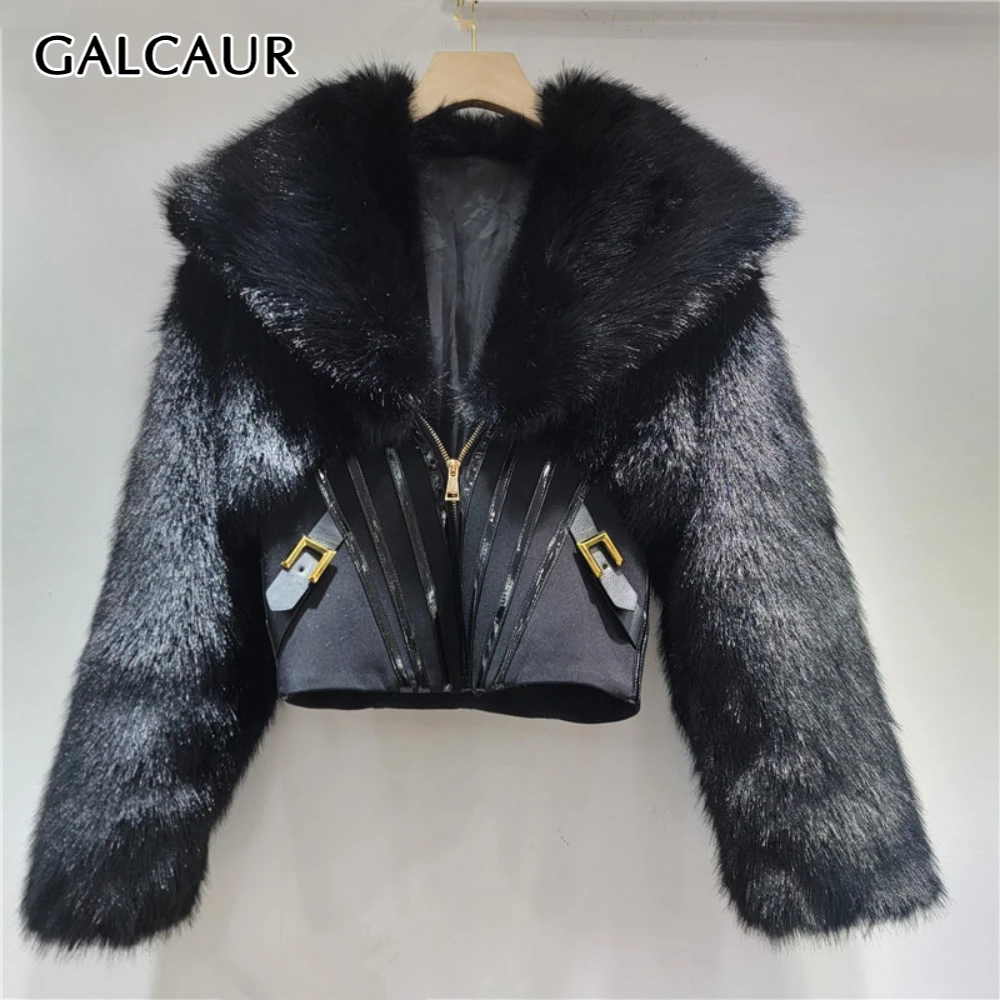 GALCAUR Black Spliced Fur Vintage Jacket Female Lapel Long Sleeve Loose High End Women's Jackets Autumn Fashion Style Clothing
GALCAUR Black Spliced Fur Vintage Jacket Female Lapel Long Sleeve Loose High End Women's Jackets Autumn Fashion Style Clothing