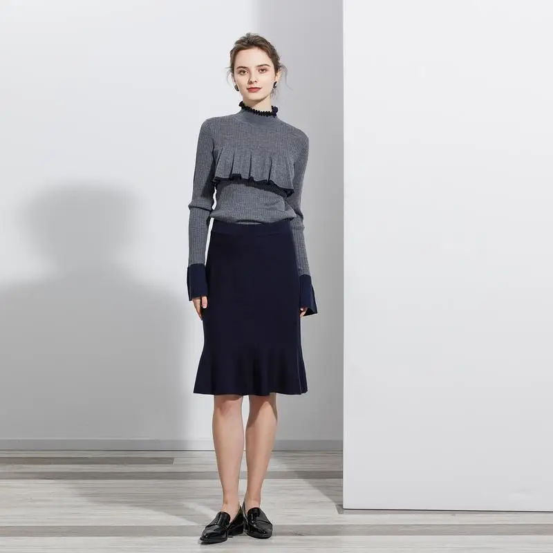 Double-Sided Wool Knitted Wave Skirt Vintage High-End Feeling Color-Block Fish Tail mid Waist Midi Skirt for Business Commute
Double-Sided Wool Knitted Wave Skirt Vintage High-End Feeling Color-Block Fish Tail mid Waist Midi Skirt for Business Commute