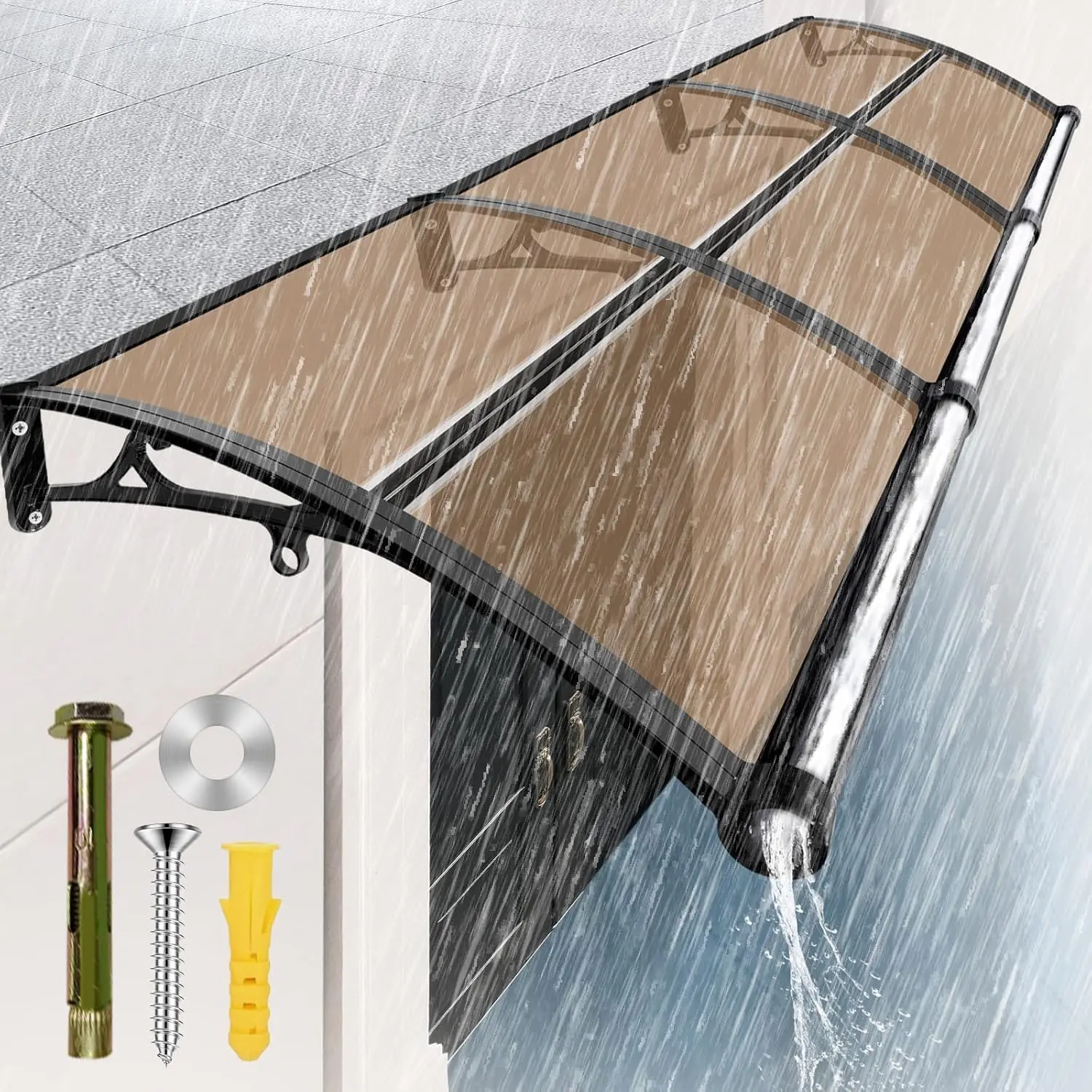 Uv Rain Snow Resistant Window Door Awning with Built-in Drainage for Patio Porch Deck 100x320cm, Custom
Uv Rain Snow Resistant Window Door Awning with Built-in Drainage for Patio Porch Deck 100x320cm, Custom