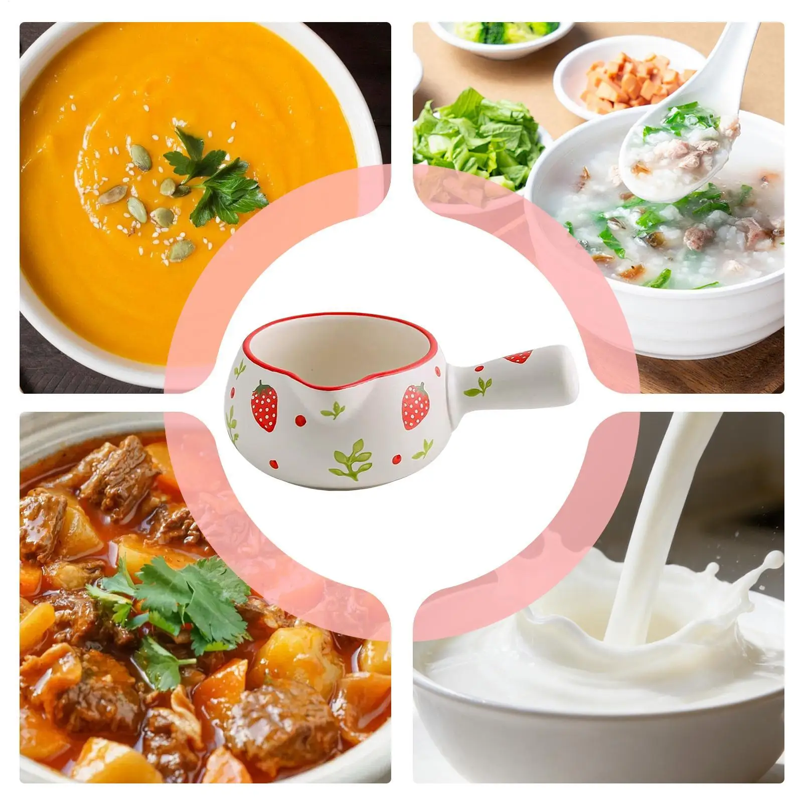 Milk Pot Ceramic Heat-Resistant Strawberry Motif Milk Boiler Stove Pot For Stewing Vegetables Noodle Cooking Porridge
Milk Pot Ceramic Heat-Resistant Strawberry Motif Milk Boiler Stove Pot For Stewing Vegetables Noodle Cooking Porridge