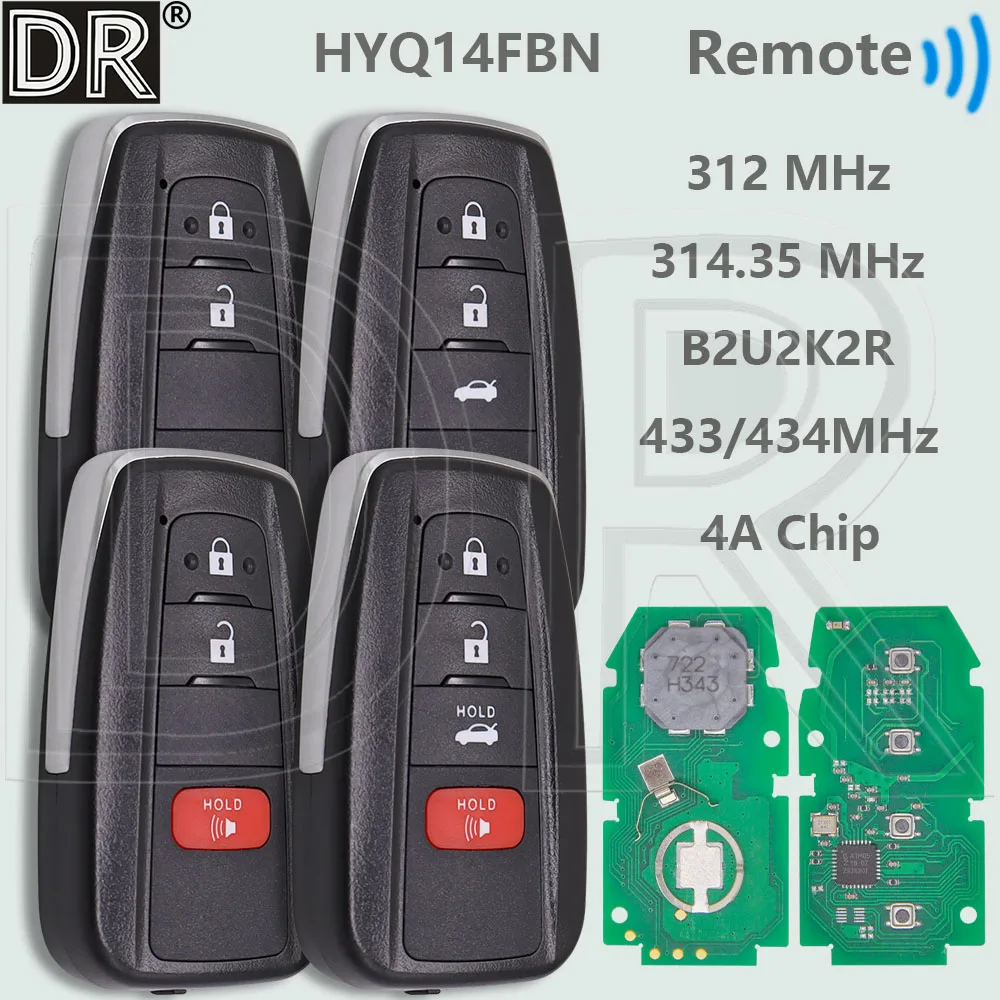 DR HYQ14FBN 4A Chip USA Brizal Market 8990H-12010 312-314MHz B2U2K2R 434MHz Car Remote Key For Toyota Corolla Cross 2018-2021
DR HYQ14FBN 4A Chip USA Brizal Market 8990H-12010 312-314MHz B2U2K2R 434MHz Car Remote Key For Toyota Corolla Cross 2018-2021
