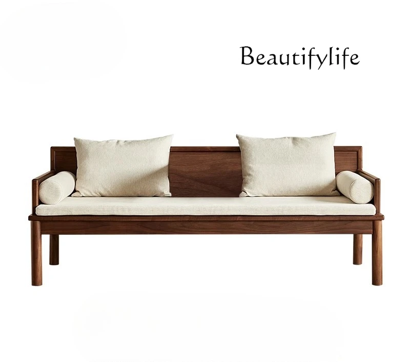 North American black walnut Arhat bed New Chinese Zen small apartment sofa bed Household solid wood sofa
North American black walnut Arhat bed New Chinese Zen small apartment sofa bed Household solid wood sofa