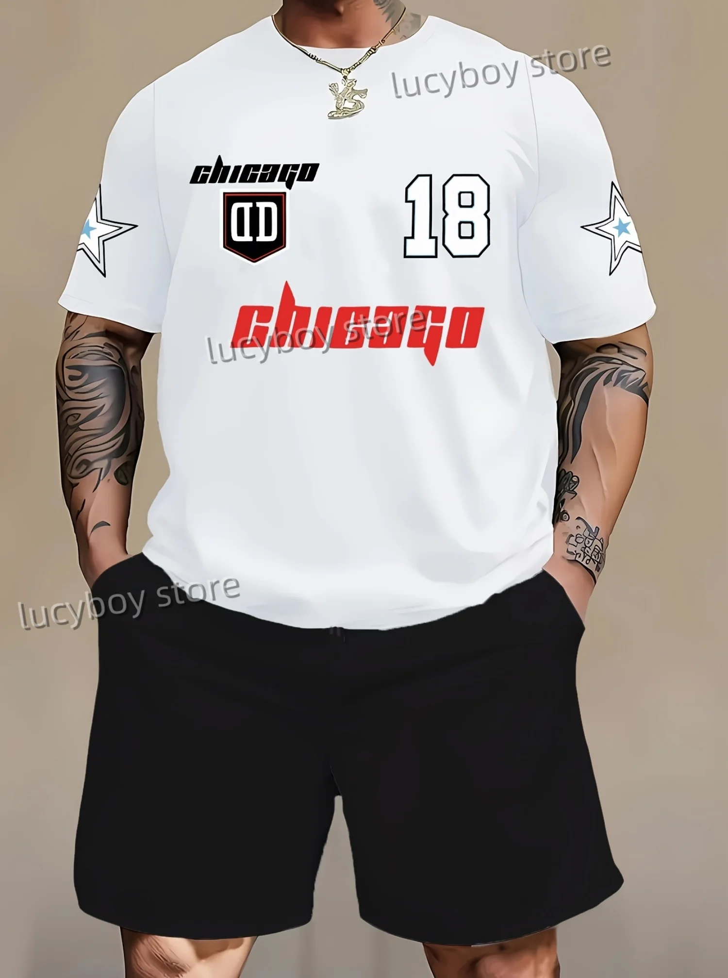 mens CHIAGO No.18 Printed Sport T-shirt+shorts Suit Set Men Male Casual Tracksuit Outfit Summer Oversized 2 Piece Set Clothes
mens CHIAGO No.18 Printed Sport T-shirt+shorts Suit Set Men Male Casual Tracksuit Outfit Summer Oversized 2 Piece Set Clothes