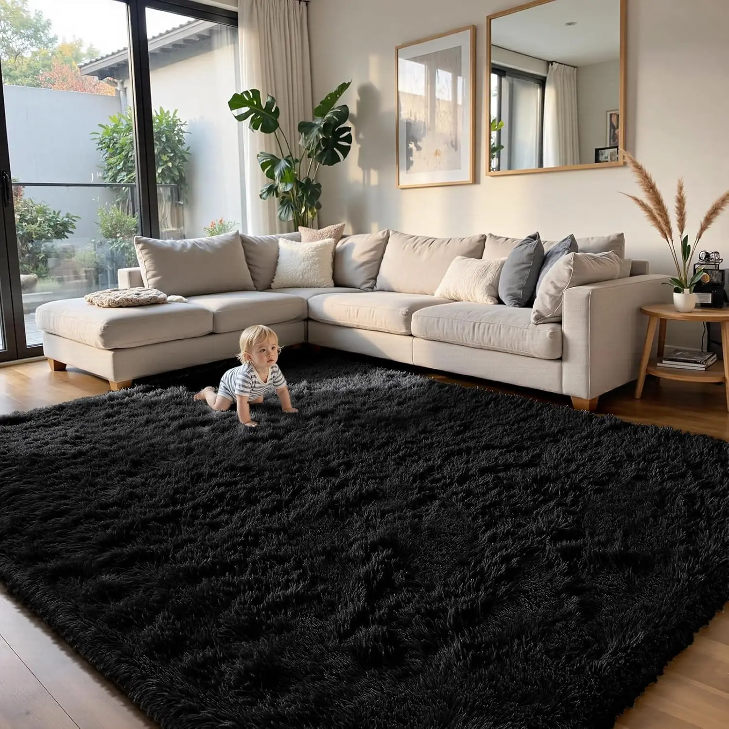 Fluffy Shaggy Area Rug, Black 8x10 for Living Room Bedroom Kids Room, Anti-Skid Fuzzy Home Decor
Fluffy Shaggy Area Rug, Black 8x10 for Living Room Bedroom Kids Room, Anti-Skid Fuzzy Home Decor