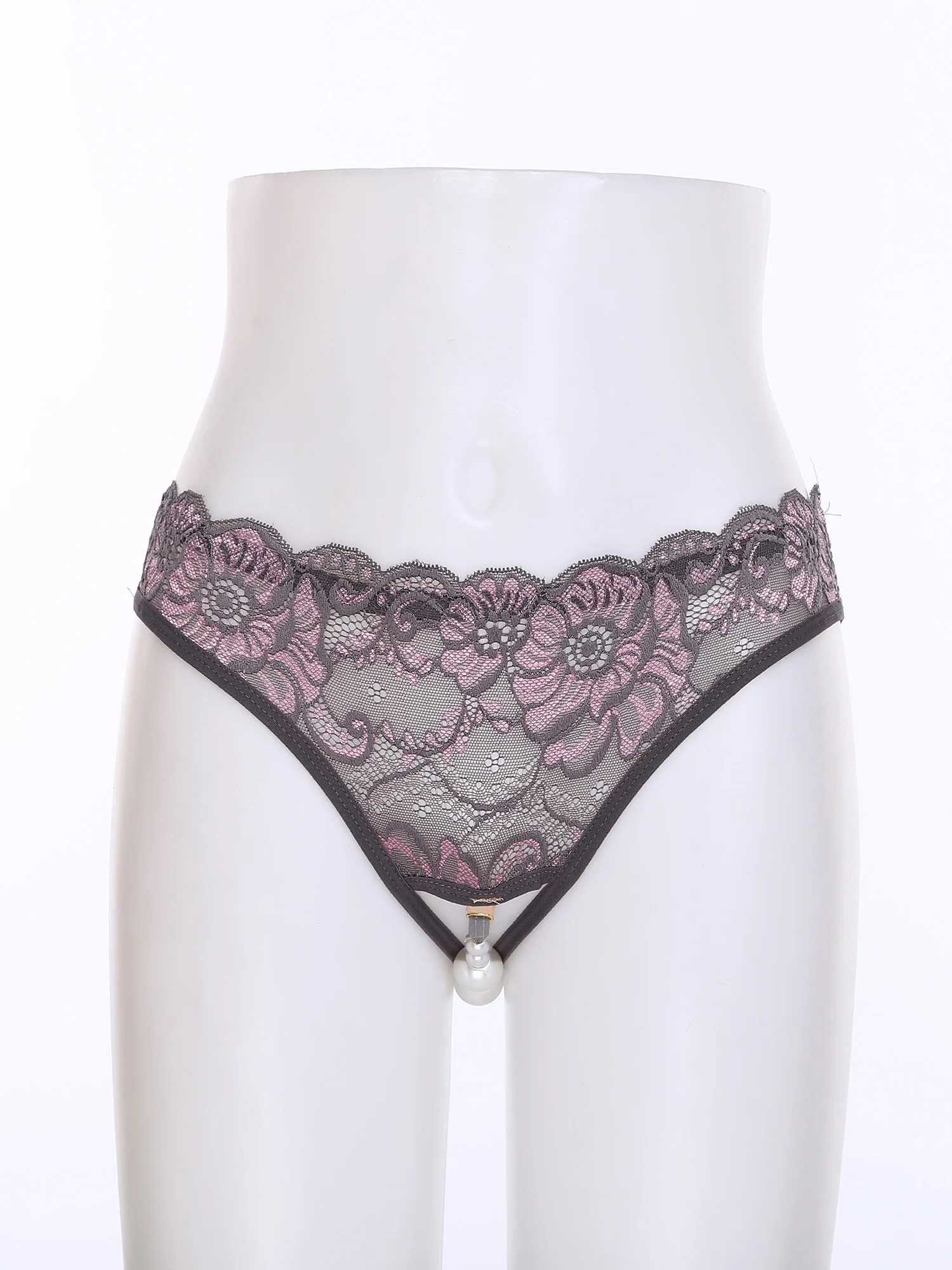 Women Erotic Lace Crotchless Open Butt Briefs with Removable Faux Pearls G-String Thongs for Couple's Anniversary Underpants
Women Erotic Lace Crotchless Open Butt Briefs with Removable Faux Pearls G-String Thongs for Couple's Anniversary Underpants