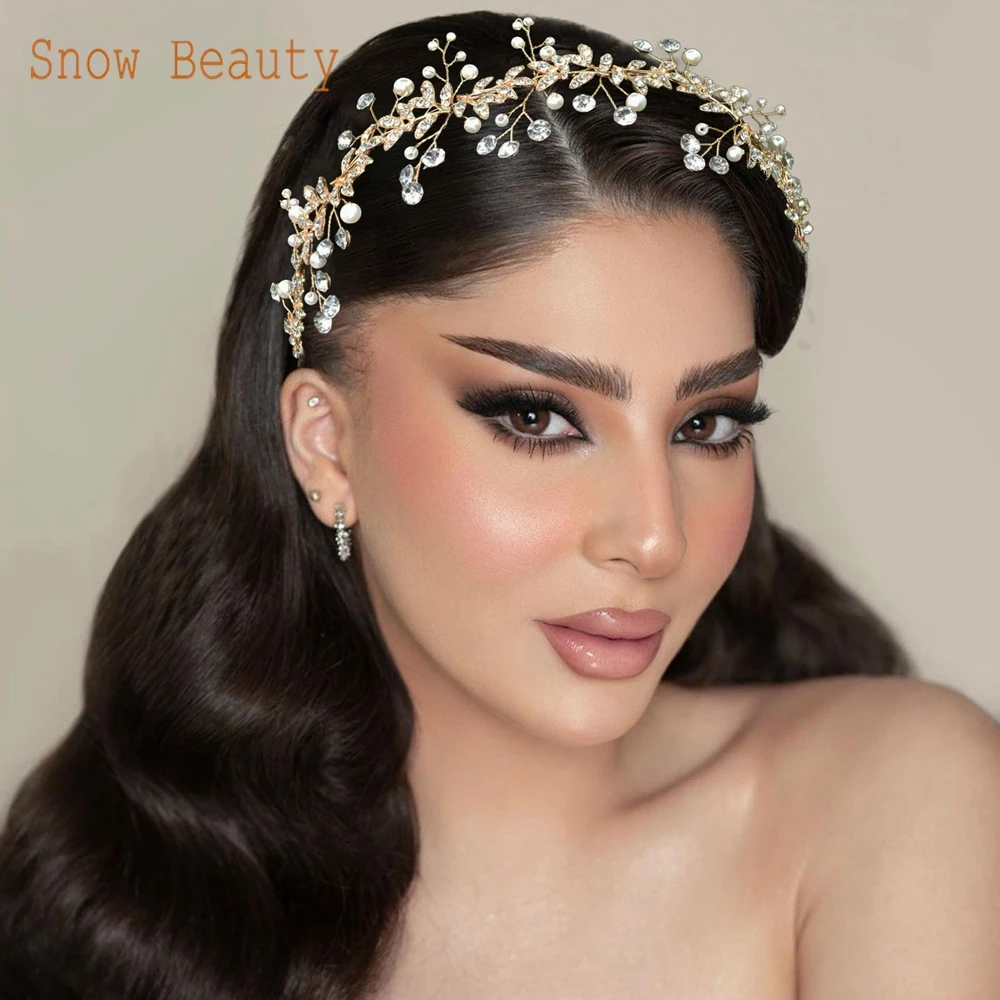 A42 Shiny Crystal Wedding Tiara Rhinestone Headband Bridal Hairstyles Headpiece Alloy Leaves Bride Head Piece Hair Accessories 
A42 Shiny Crystal Wedding Tiara Rhinestone Headband Bridal Hairstyles Headpiece Alloy Leaves Bride Head Piece Hair Accessories