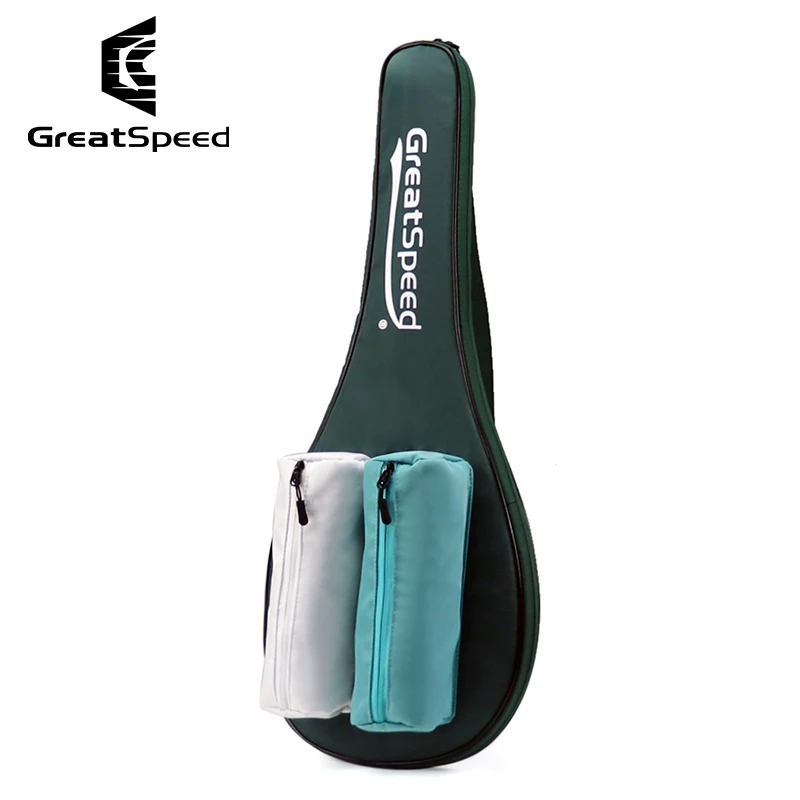 GREATSPEED Dual-Use Racket Cover, for Tennis & Badminton, Single Racket Protective Case with Small Pouches