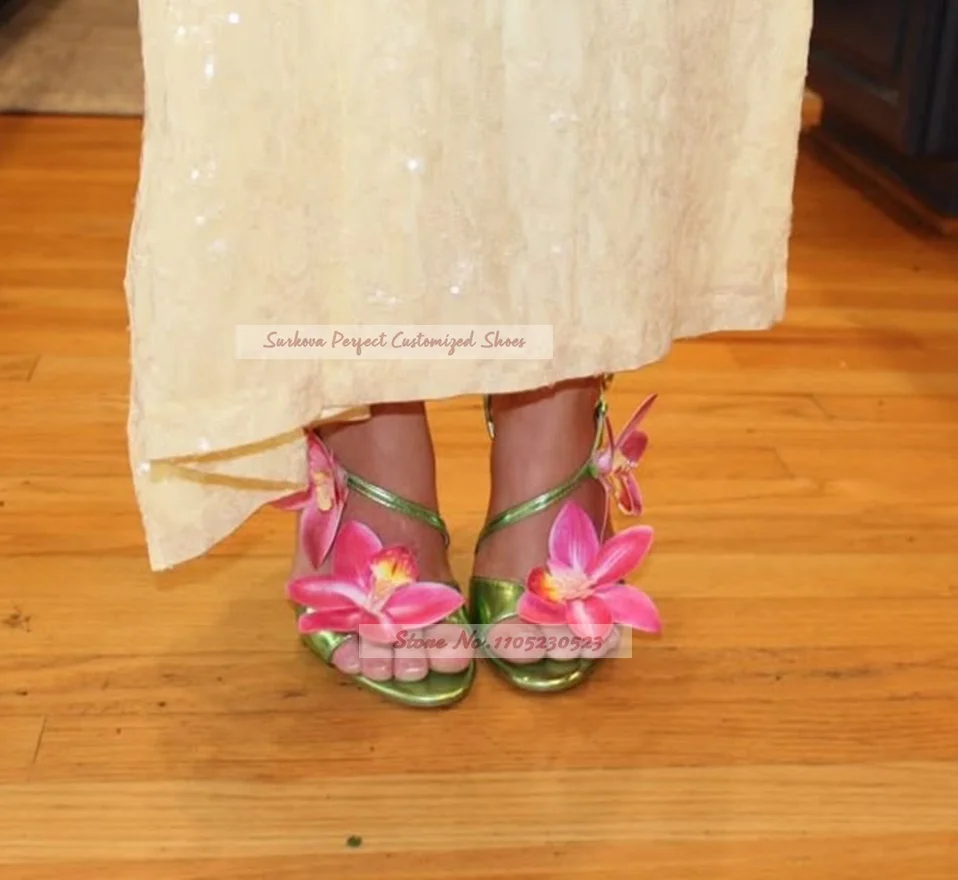 Metalic Matte Slingback Flowers Decor High Heel Sandals Twisted Strap Buckle Yellow Pink Blossom Bride Dress Shoes Elegant Pumps
Metalic Matte Slingback Flowers Decor High Heel Sandals Twisted Strap Buckle Yellow Pink Blossom Bride Dress Shoes Elegant Pumps