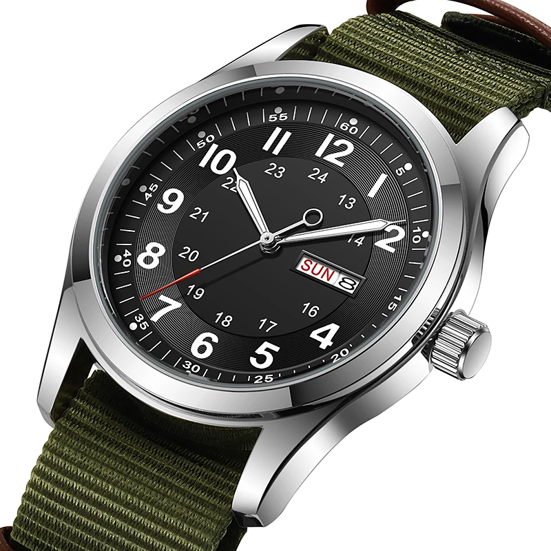2026 42mm Luminous Dial Watch Day Date Function Green Canvas Strap 30M Water Proof Field Watch Khaki Strap Watch
2026 42mm Luminous Dial Watch Day Date Function Green Canvas Strap 30M Water Proof Field Watch Khaki Strap Watch