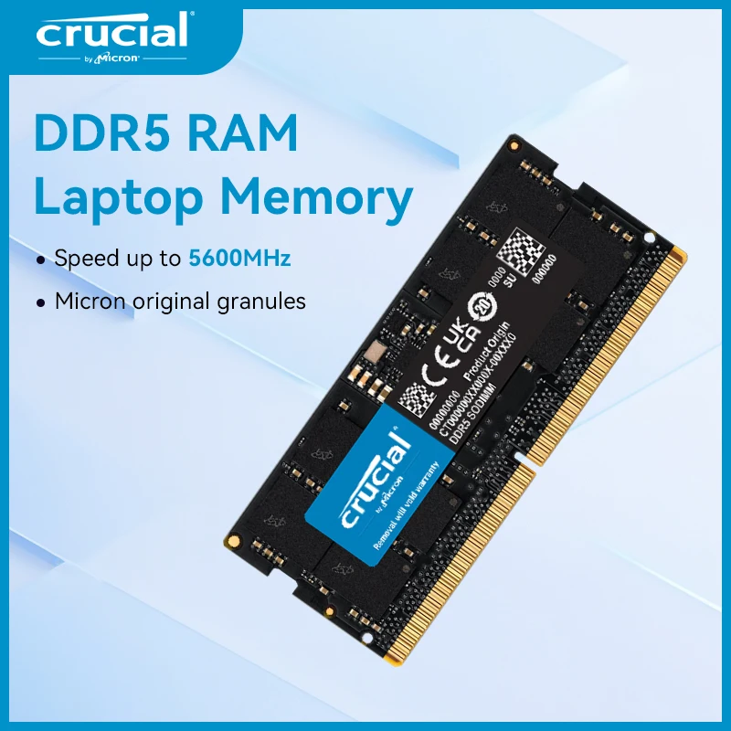 Оперативная память Crucial 32 ГБ 48 ГБ 16 ГБ DDR5 4800 МГц 5600 МГц PC5-44800 Память для ноутбука, не ECC SODIMM
Оперативная память Crucial 32 ГБ 48 ГБ 16 ГБ DDR5 4800 МГц 5600 МГц PC5-44800 Память для ноутбука, не ECC SODIMM
