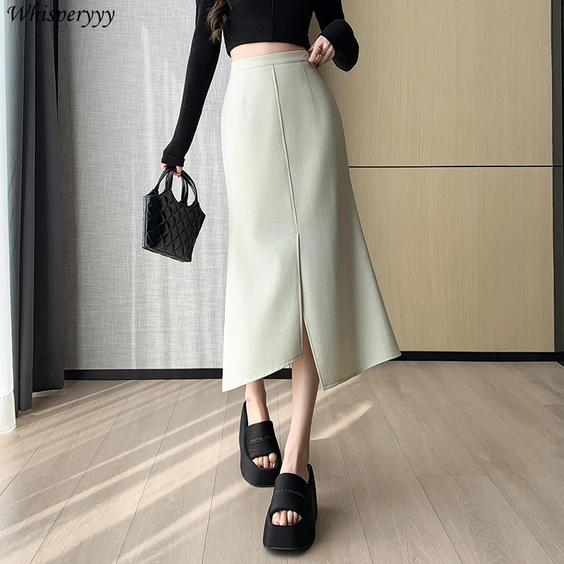 Spring Summer New Korean Medium-length Fishtail Skirt Women Clothing Temperament High Waist Faldas Largas Solid Skirt Female
Spring Summer New Korean Medium-length Fishtail Skirt Women Clothing Temperament High Waist Faldas Largas Solid Skirt Female