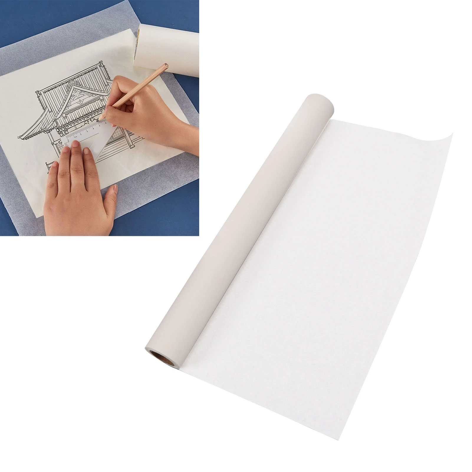 23/46M Drafting Paper 44cm Wide Tracing Paper Roll White High Transparency Clear Ink Absorption PatternPaper for Sewing Drafting
23/46M Drafting Paper 44cm Wide Tracing Paper Roll White High Transparency Clear Ink Absorption PatternPaper for Sewing Drafting