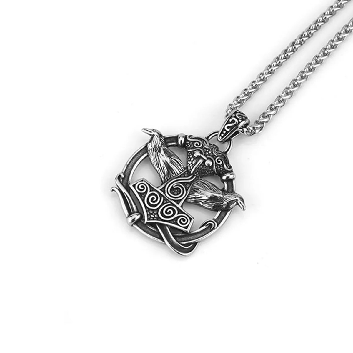 Fashion Nordic Crow Thor Hammer Men's European and American Style Simple Stainless Steel Pendant Necklace
Fashion Nordic Crow Thor Hammer Men's European and American Style Simple Stainless Steel Pendant Necklace