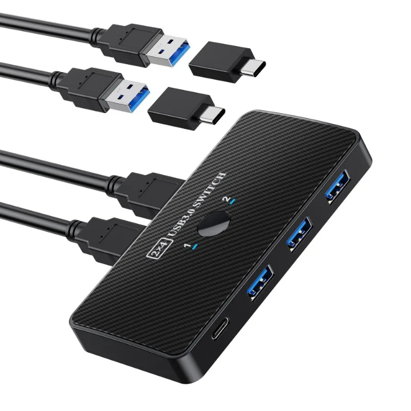 USB3.0 KVM Switch Adapter USB 3.0 Switcher 2 Input 4 Output USB Switch KVM Switcher Printer Sharer For Computer Keyboard
USB3.0 KVM Switch Adapter USB 3.0 Switcher 2 Input 4 Output USB Switch KVM Switcher Printer Sharer For Computer Keyboard