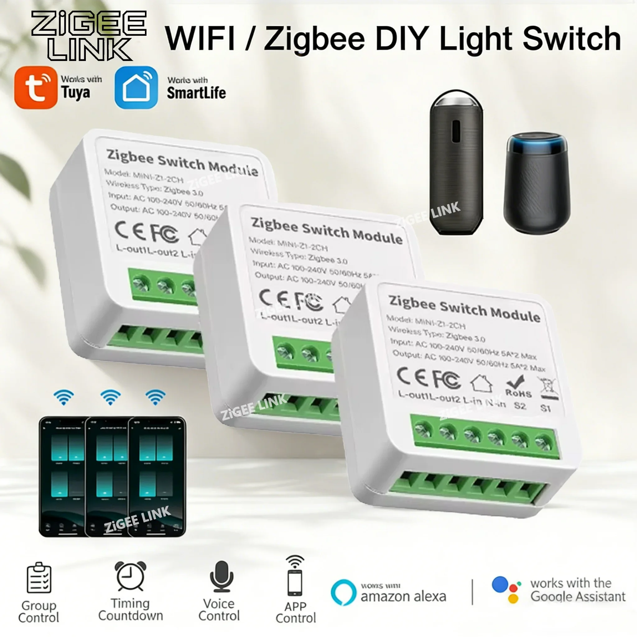 16A/20A Tuya Smart WiFi/Zigbee3.0 Switch APP Control Switch Mini Breaker Smart Life Control Support Alexa Home Yandex Alice
16A/20A Tuya Smart WiFi/Zigbee3.0 Switch APP Control Switch Mini Breaker Smart Life Control Support Alexa Home Yandex Alice