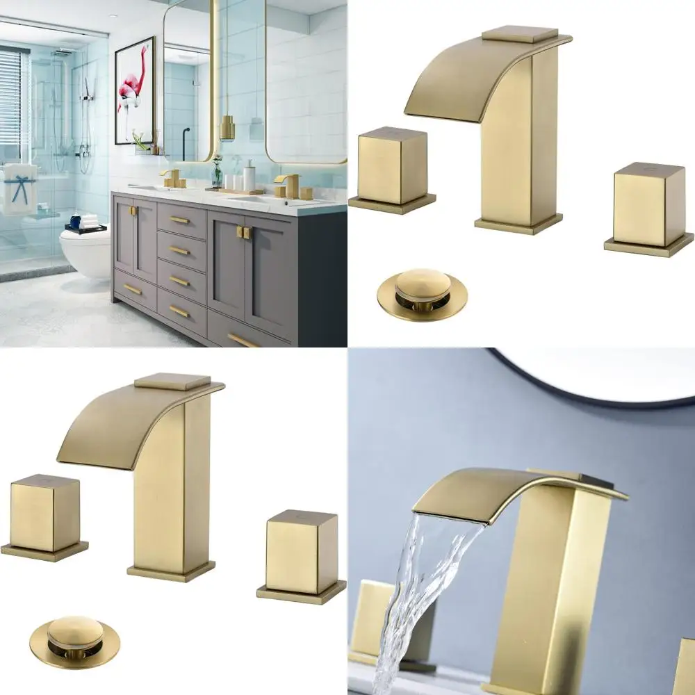 8-дюймовый широко распространенный смеситель для раковины в ванной комнате с 3 отверстиями и 2 ручками крепления на палубе, медный клапан, матовая отделка цвета шампанского, I
8-дюймовый широко распространенный смеситель для раковины в ванной комнате с 3 отверстиями и 2 ручками крепления на палубе, медный клапан, матовая отделка цвета шампанского, I