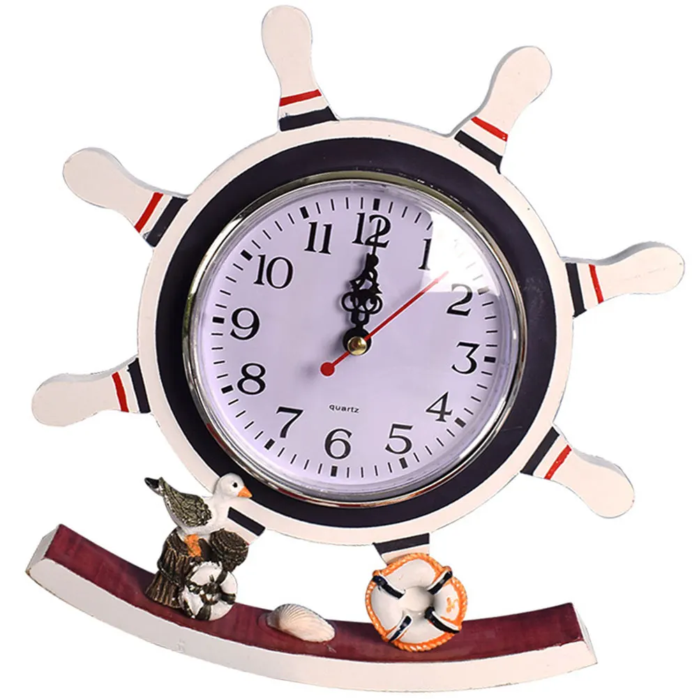 Mediterranean Style Wooden Clock Craft Rudder Shape Desk Clocks Decorative Home Bedroom Living Room Wall Kids Gift
Mediterranean Style Wooden Clock Craft Rudder Shape Desk Clocks Decorative Home Bedroom Living Room Wall Kids Gift