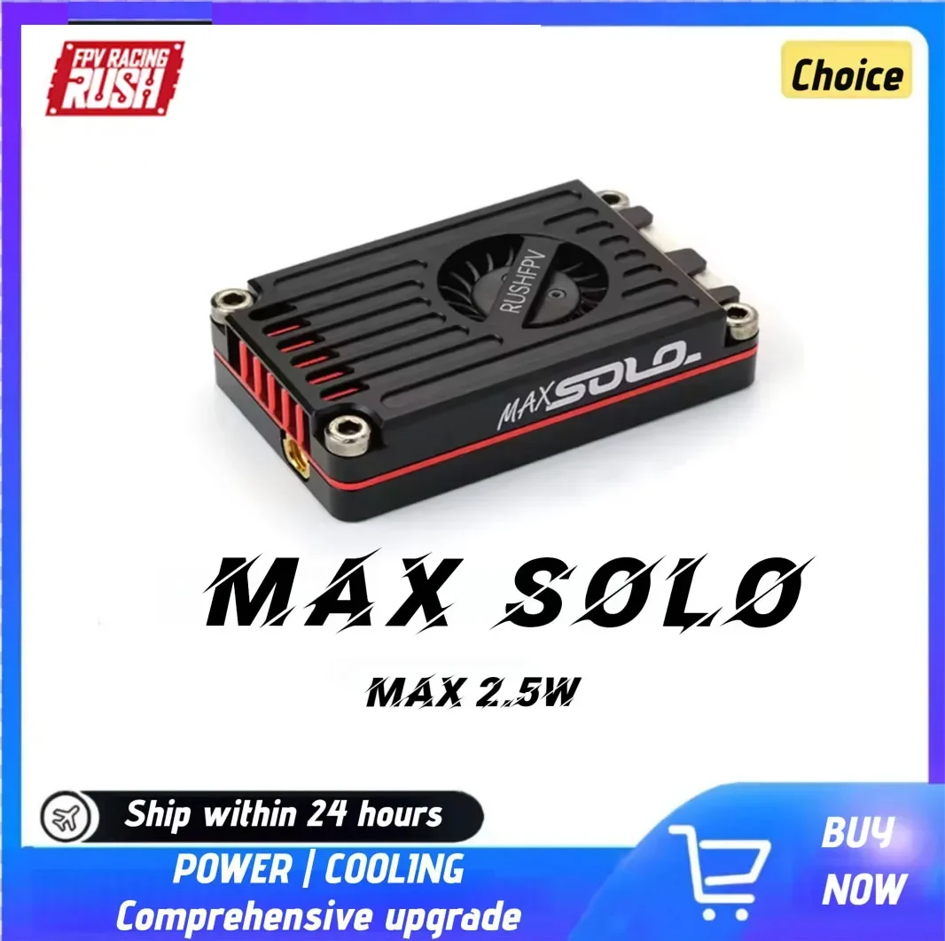 RUSH TANK MAX SOLO 2.5W 5.8GHz FPV Video Transmitter VTX 48CH Long Range for RC Drones Fixed-wing Aircraft DIY with CNC Shell
RUSH TANK MAX SOLO 2.5W 5.8GHz FPV Video Transmitter VTX 48CH Long Range for RC Drones Fixed-wing Aircraft DIY with CNC Shell