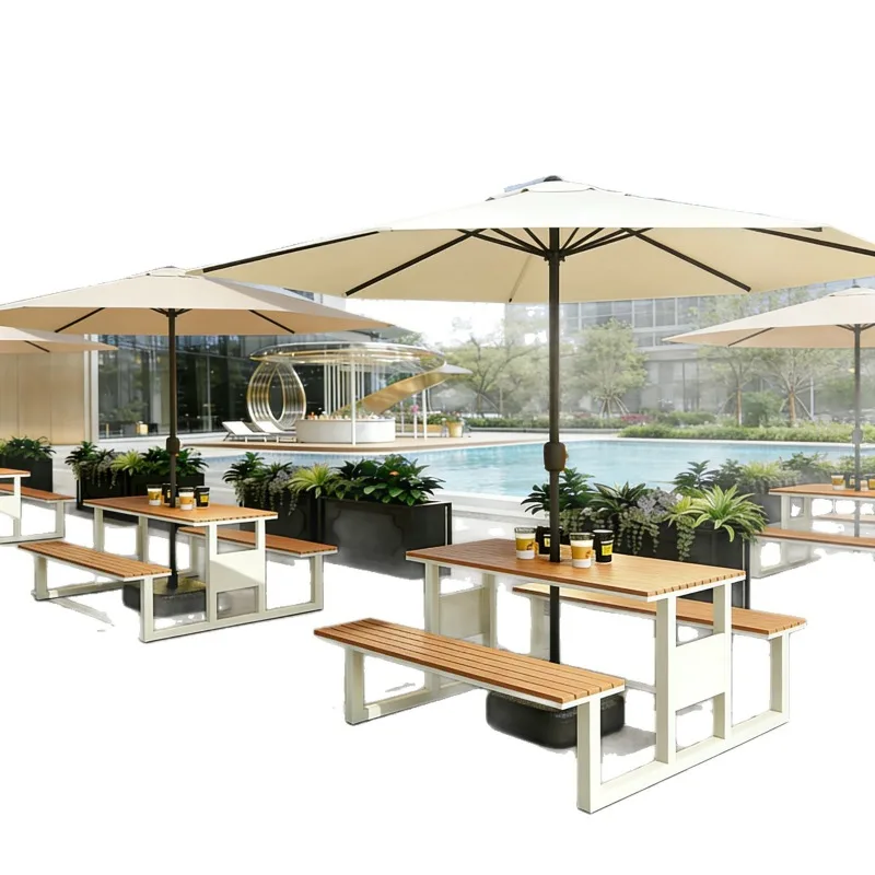 combination one-piece leisure table and chair with umbrella bench scenic hotel commercial dining table and chair
combination one-piece leisure table and chair with umbrella bench scenic hotel commercial dining table and chair