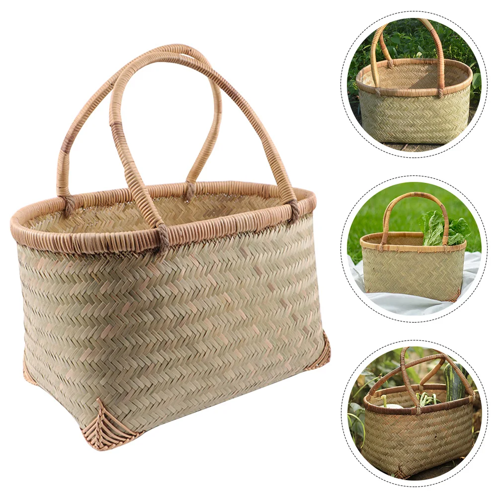 Handheld Storage Basket Kitchen Organizer Vegetable Storage Basket Flower Basket Picnic Basket Bamboo Woven Basket With Handle
Handheld Storage Basket Kitchen Organizer Vegetable Storage Basket Flower Basket Picnic Basket Bamboo Woven Basket With Handle