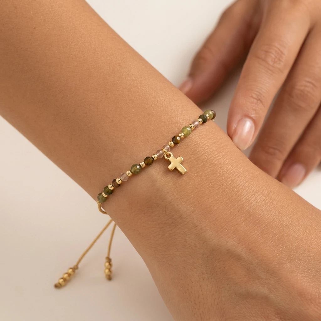 1PCS Bohemian Style Handmade Natural Semi-Precious Beads/Cross Pendant Adjustable Bracelet Unisex Stackable Jewelry Accessory
1PCS Bohemian Style Handmade Natural Semi-Precious Beads/Cross Pendant Adjustable Bracelet Unisex Stackable Jewelry Accessory