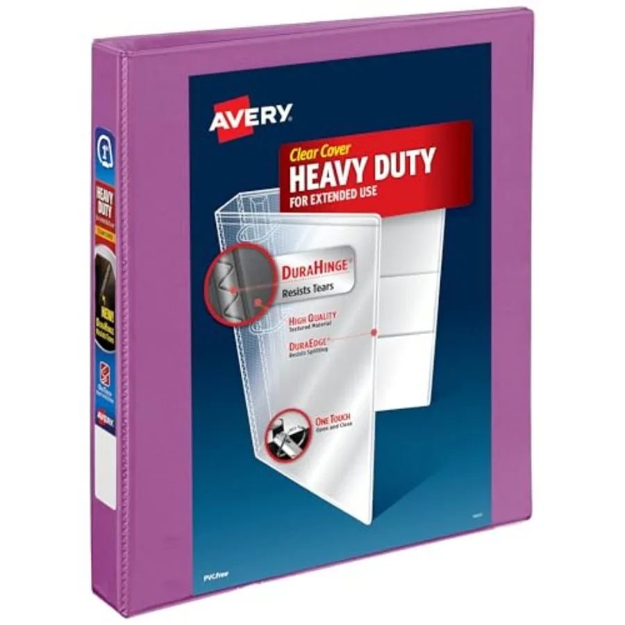 Heavy-Duty View 3 Ring Binder, 1 Inch One Touch Slant Rings, 250-Sheet Capacity, DuraHinge, 1.4 Inch Wide Spine, Customizable C
Heavy-Duty View 3 Ring Binder, 1 Inch One Touch Slant Rings, 250-Sheet Capacity, DuraHinge, 1.4 Inch Wide Spine, Customizable C