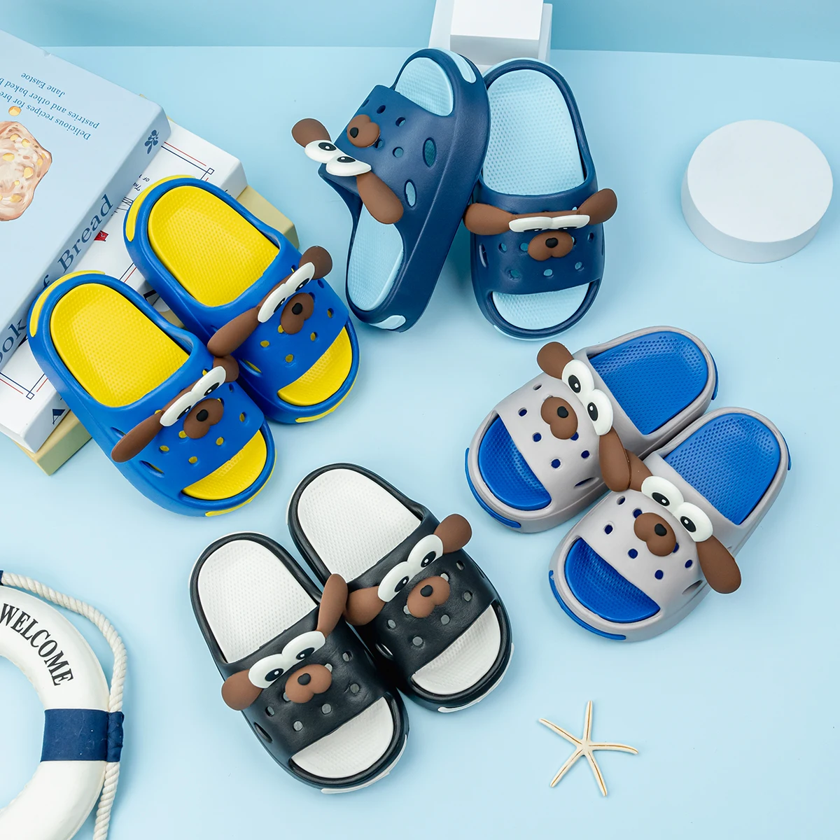 New Popular Cartoon Long-Eared Dog Versatile Eva Slippers for Boys and Girls, Fashionable Dual-Color Soft-Soled Non-Slip Sandals 831
New Popular Cartoon Long-Eared Dog Versatile Eva Slippers for Boys and Girls, Fashionable Dual-Color Soft-Soled Non-Slip Sandals 831