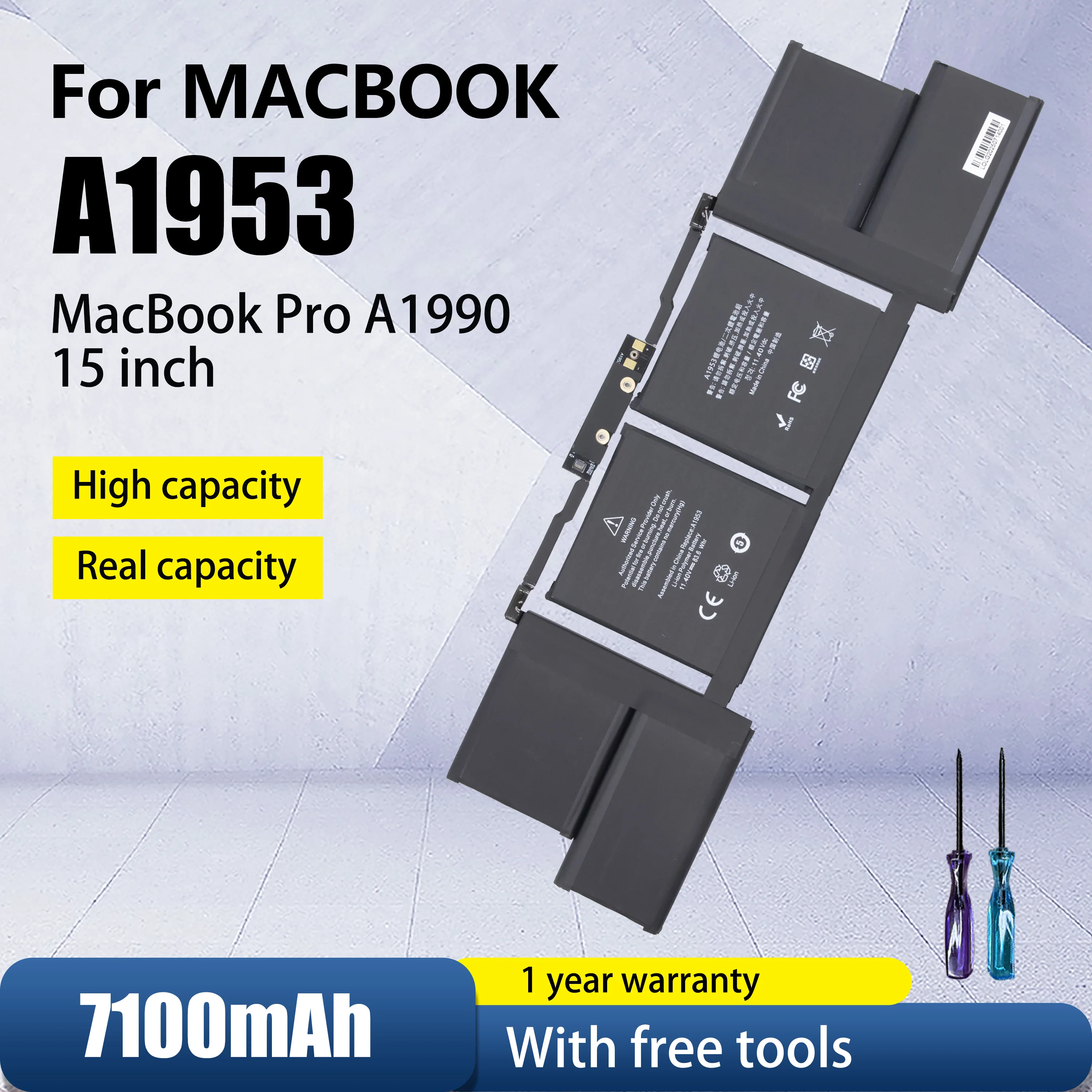 Original OEM A1953 Notebook Battery for Apple Macbook Pro A1990 15 Inch Mid 2018-2019 EMC3215 EMC3359 7100mAh Laptop Batteries
Original OEM A1953 Notebook Battery for Apple Macbook Pro A1990 15 Inch Mid 2018-2019 EMC3215 EMC3359 7100mAh Laptop Batteries