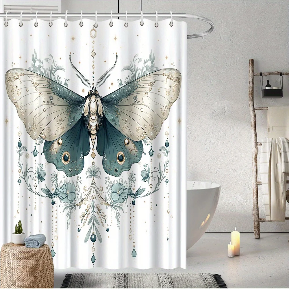 Butterfly & Floral Shower Curtain, Teal Blue & Beige Art Print, Elegant Polyester,Fade-Resistant, Year-Round Bathroom Decor
Butterfly & Floral Shower Curtain, Teal Blue & Beige Art Print, Elegant Polyester,Fade-Resistant, Year-Round Bathroom Decor