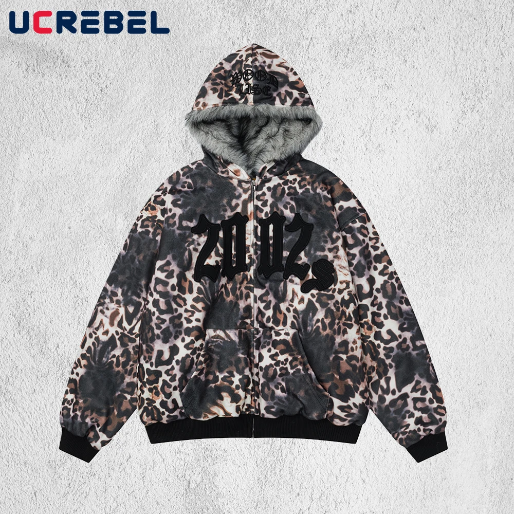 Patch Letter Leopard Quilted Jacket Mens Autumn Winter Thick High Street Pocket Long Sleeve Hooded Outerwear Man
Patch Letter Leopard Quilted Jacket Mens Autumn Winter Thick High Street Pocket Long Sleeve Hooded Outerwear Man