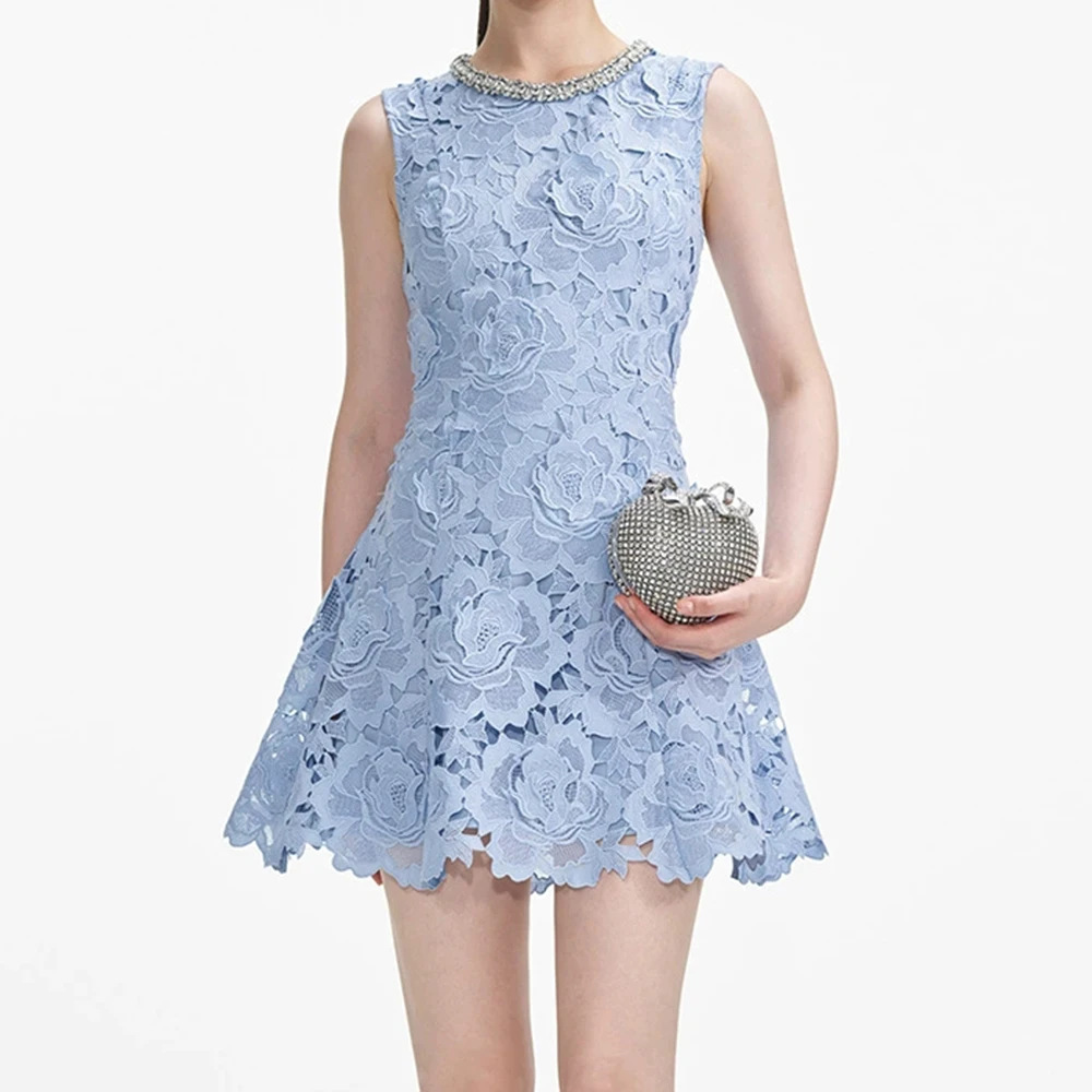 Vietnamese niche French 2025 summer new mist blue temperament diamond sleeveless lace dress-GZXX695
Vietnamese niche French 2025 summer new mist blue temperament diamond sleeveless lace dress-GZXX695