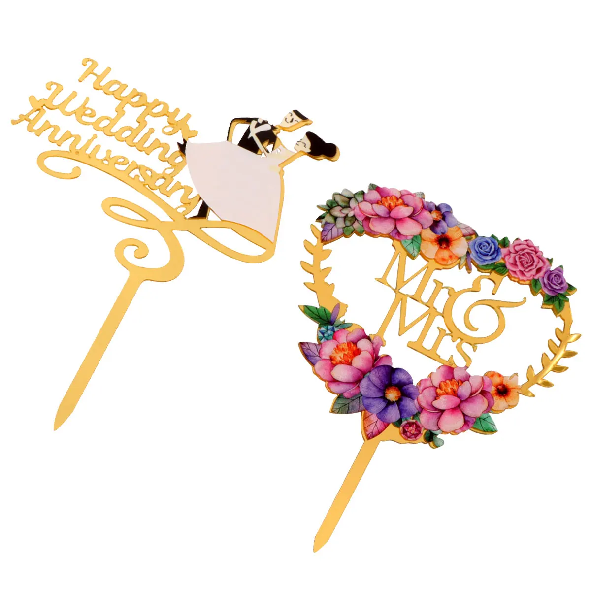 2pcs Acrylic Cake Decoration Toppers Reusable Wedding Party Dessert Flowers Bride Cupcake Topper Decor Elegant Stylish
2pcs Acrylic Cake Decoration Toppers Reusable Wedding Party Dessert Flowers Bride Cupcake Topper Decor Elegant Stylish