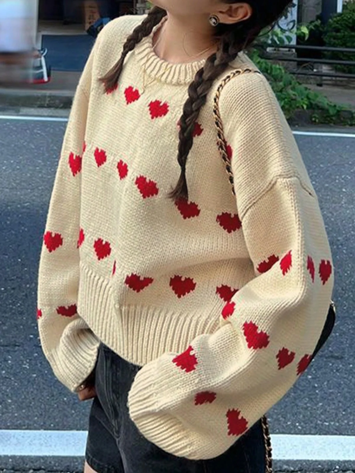 Ретро-свитер с сердечками для женщин, повседневный, с круглым вырезом, в стиле Lazy Sle, весна-осень, новинка, пушистый, милый, для девушек
Ретро-свитер с сердечками для женщин, повседневный, с круглым вырезом, в стиле Lazy Sle, весна-осень, новинка, пушистый, милый, для девушек