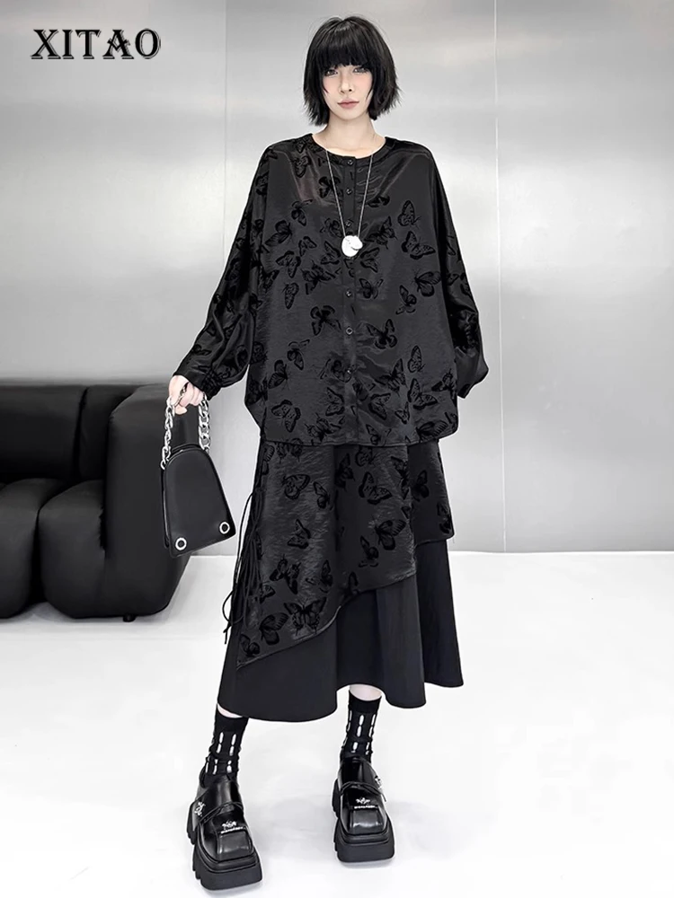 XITAO Fashion Casual Women Set Full Sleeve O-neck Thin Top Elastic Waist Trendy Patchwork Solid Color A-line Female Set GMM1008
XITAO Fashion Casual Women Set Full Sleeve O-neck Thin Top Elastic Waist Trendy Patchwork Solid Color A-line Female Set GMM1008