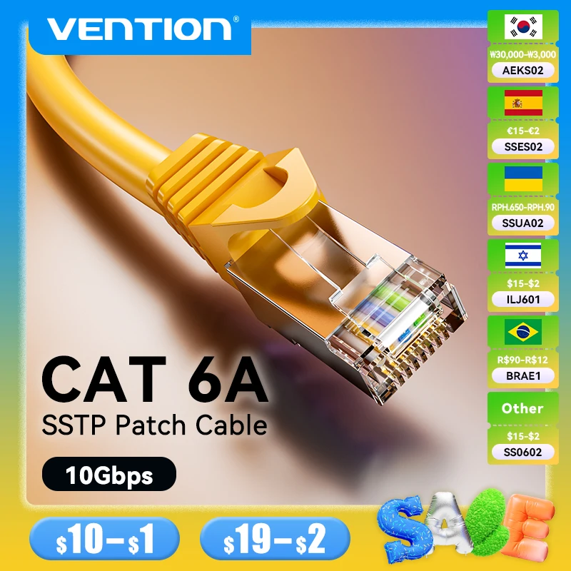 Кабель Ethernet CAT 6а, сетевой кабель RJ 45, 10 Гбит/с, патчкорд для роутера, ноутбука, ПК, PS4, кабель локальной сети
Кабель Ethernet CAT 6а, сетевой кабель RJ 45, 10 Гбит/с, патчкорд для роутера, ноутбука, ПК, PS4, кабель локальной сети
