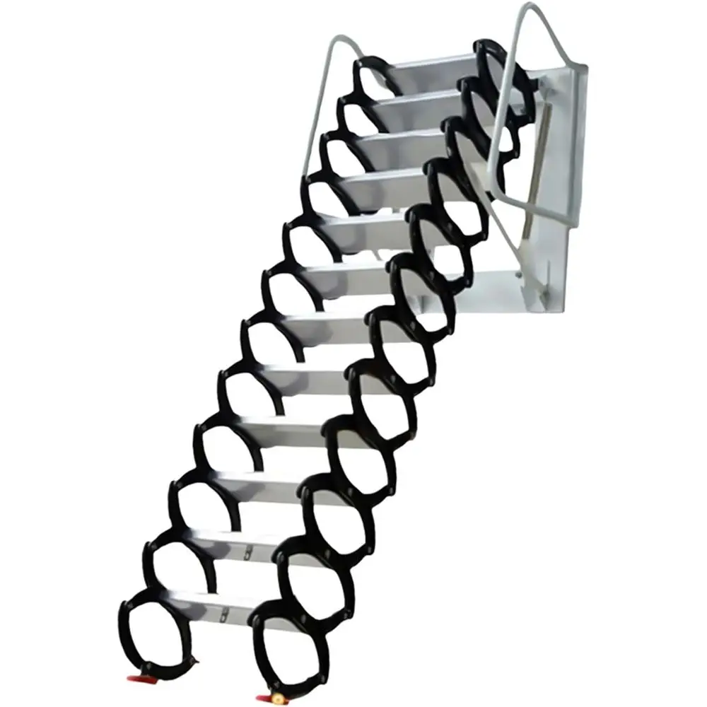 Wall-Mounted Ladder, 9.5ft 12-Step Attic Staircase with Armrests and Handle, Black & White
Wall-Mounted Ladder, 9.5ft 12-Step Attic Staircase with Armrests and Handle, Black & White